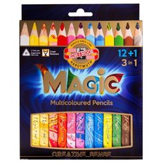 KOH-I-NOOR Карандаши с многоцветным грифелем утолщенные Magic, 13 цветов (3408013001KS)