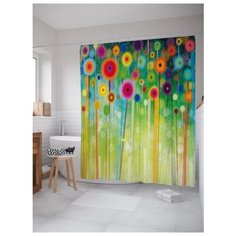 Штора для ванной JoyArty Взлет красочных одуванчиков 180х200 разноцветный