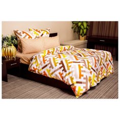 Постельное белье евростандарт Ночь Нежна Лабиринт 50х70 см, бязь коричневый