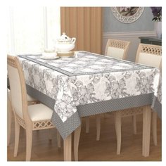 Скатерть Сирень 18063 120х145 см белый/серый