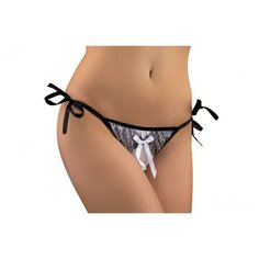Le Cabaret Трусы стринги с низкой посадкой, размер S, черный/белый