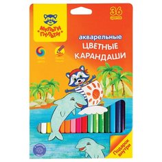 Мульти-Пульти Карандаши акварельные Енот в Карибском море 36 цветов (CP_16678)