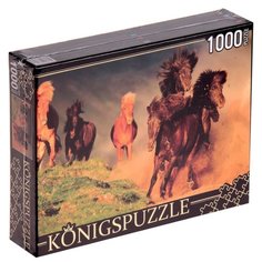 Пазл Рыжий кот Konigspuzzle Табун лошадей (КБК1000-6456), 1000 дет.
