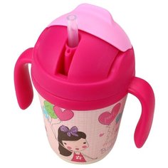 Поильник Eco Baby Happy birthday 350 мл розовый