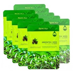 Farmstay Тканевая маска Visible Difference Mask Sheet Green Tea Seed с натуральным экстрактом семян зеленого чая, 23 мл, 10 шт.