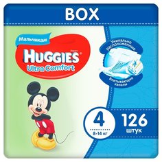 Huggies подгузники Ultra Comfort для мальчиков 4 (8-14 кг) 126 шт.