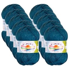 Пряжа Alpina Nori, 44 % хлопок, 56 % акрил, 50 г, 100 м, 10 шт., №07 морская волна