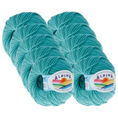 Пряжа Alpina Rene, 100 % хлопок, 50 г, 150 м, 10 шт., №3849 св.бирюзовый