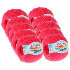 Пряжа Alpina Rene, 100 % хлопок, 50 г, 150 м, 10 шт., №581 яр.розовый