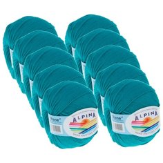 Пряжа Alpina Rene, 100 % хлопок, 50 г, 150 м, 10 шт., №139 бирюзовый