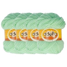 Пряжа Adelia Ivia, 100 % акрил, 62 г, 150 м, 4 шт., №110 бл.зеленый