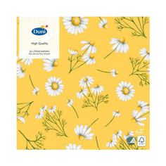 Салфетки Duni PRETTY DAISY YELLOW бумажные 3-х слойные 33х33 см