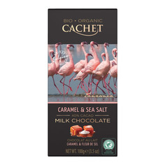 Шоколад Cachet Organic органический молочный 40% с карамелью и морской солью 100 г