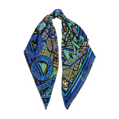 Платок Eleganzza голубой 110x110 см