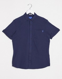 Темно-синяя рубашка на пуговицах с короткими рукавами Jack & Jones Originals-Темно-синий