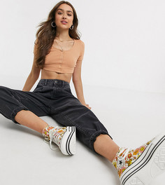 Кроп-топ в рубчик на кнопках ASOS DESIGN Petite-Оранжевый