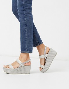 Серебристо-серые эспадрильи на танкетке XTI-Серый