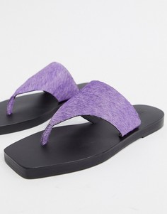Фиолетовые кожаные сандалии ASOS DESIGN-Фиолетовый