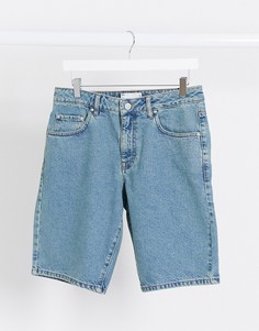 Голубые узкие джинсовые шорты ASOS DESIGN-Синий