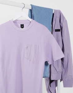 Лавандовая футболка с нейлоновой вставкой River Island-Фиолетовый