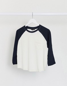 Футболка с контрастными рукавами реглан Brave Soul-Темно-синий