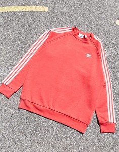 Красный свитшот с 3 полосками adidas Originals