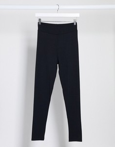 Черные леггинсы с завышенной талией Topshop-Черный