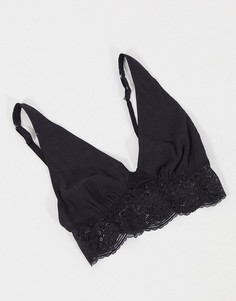 Черный кружевной бралетт Free People