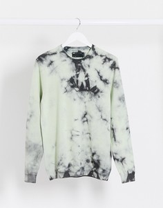 Джемпер с круглым вырезом и принтом тай-дай ASOS EDITION-Зеленый