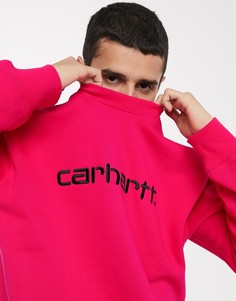 Розовый свитшот с логотипом Carhartt WIP