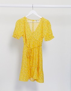Желтое чайное платье мини Miss Selfridge-Желтый