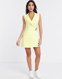 Платье-блейзер мини лимонного цвета без рукавов Topshop-Желтый