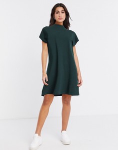 Трикотажное платье мини из органического хлопка Weekday-Зеленый