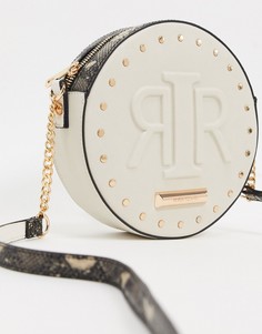 Круглая сумка через плечо кремового цвета River Island-Кремовый