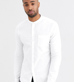 Белая оксфордская рубашка с воротником на пуговице ASOS DESIGN Tall-Белый