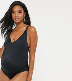 Черный слитный купальник ASOS DESIGN recycled