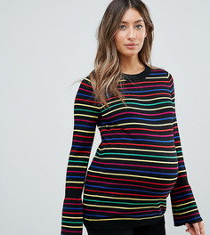 Джемпер с радужными полосками и рукавами клеш ASOS Maternity-Мульти