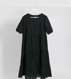 Черное платье мидакси с вышивкой ришелье New Look Maternity-Черный