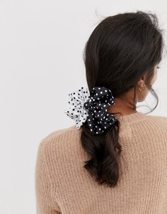 Резинка для волос в горошек с крупным бантом ASOS DESIGN-Мульти