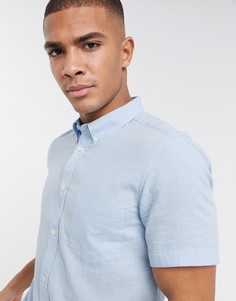 Льняная рубашка с короткими рукавами French Connection-Синий