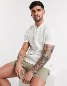 Поло белого цвета с молнией Jack & Jones Premium-Белый