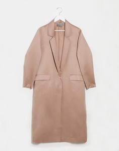Атласное легкое пальто ASOS DESIGN-Розовый