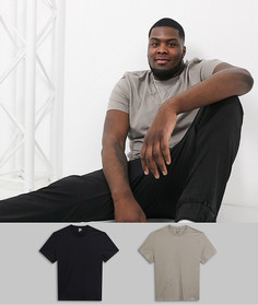 2 футболки из органического хлопка со скидкой ASOS DESIGN Plus-Мульти