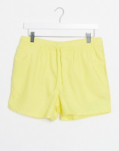 Желтые короткие шорты для плавания ASOS DESIGN-Желтый