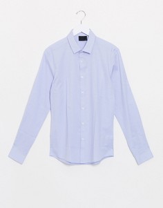 Узкая рубашка в горошек и микроклетку ASOS DESIGN-Синий