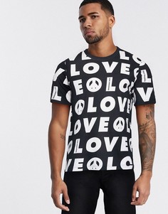 Футболка со сплошным принтом Love Moschino-Черный