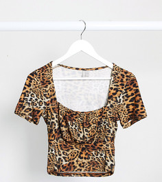 Топ с анималистичным принтом ASOS DESIGN Tall-Мульти