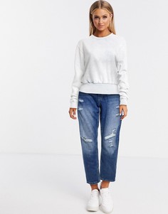 Короткий серый свитшот с отделкой в крупный рубчик по краям ASOS DESIGN