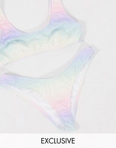 Плавки бикини с эффектом перехода цвета в пастельных тонах Miss Selfridge-Мульти