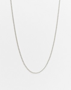 Серебристое витое ожерелье-цепочка Chained & Able-Серебряный